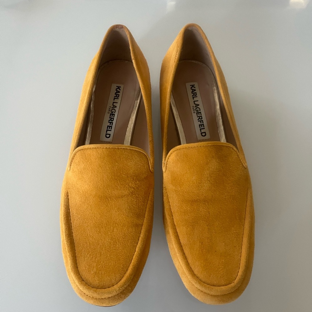 Karl Lagerfeld Yellow Suede Loafers